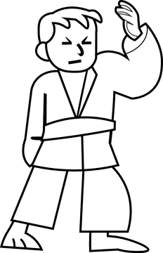 Martial arts call black and white clipart