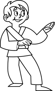 Martial arts rack black and white clipart