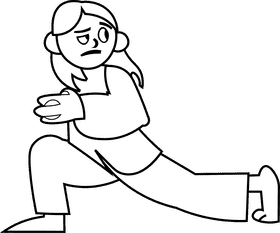 Martial arts stretching black and white clipart