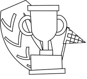 Monster truck cup black and white clipart