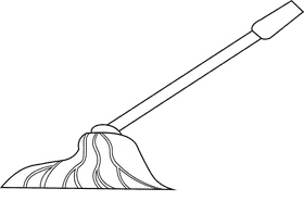 Mop modern black and white clipart