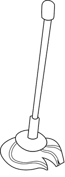 Mop modern black and white clipart