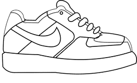 Nike boot black and white clipart
