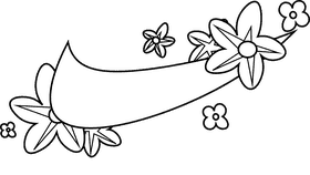 Nike logo flowers black and white clipart