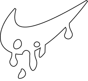 Nike logo melted black and white clipart
