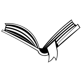 Open book bookmark black and white clipart