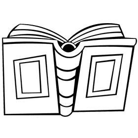 Open book pattern black and white clipart