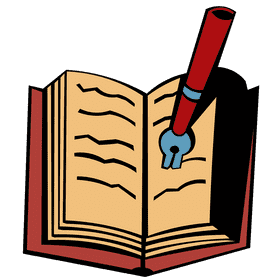 Open book pen clipart
