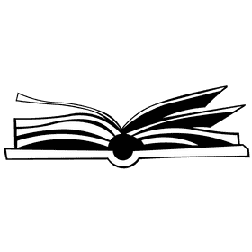 Open book side black and white clipart