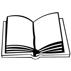 Open book yellow black and white clipart