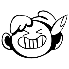 Peter pan face black and white clipart