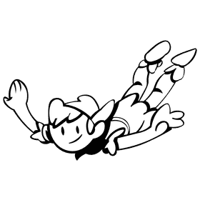 Peter pan flying black and white clipart