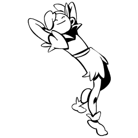 Peter pan happy black and white clipart