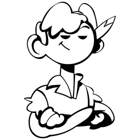 Peter pan torso black and white clipart