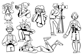 Photographer black and white vector
