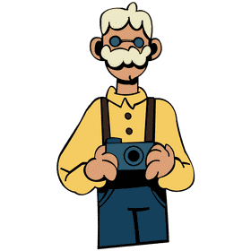 Photographer old man clipart