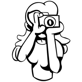 Photographer woman black and white clipart