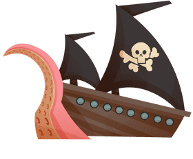 Pirate ship tentacle clipart