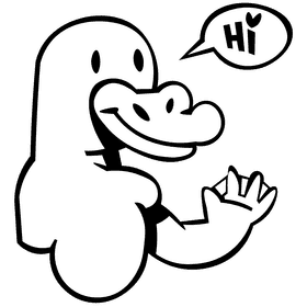 Platypus affable black and white clipart