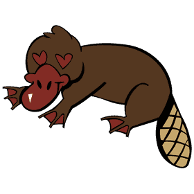 Platypus love clipart