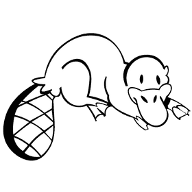 Platypus black and white clipart
