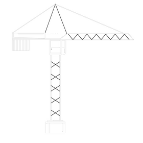 Tower crane black and white clipart