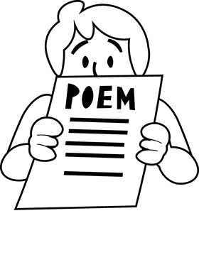 Poetry poem black and white clipart