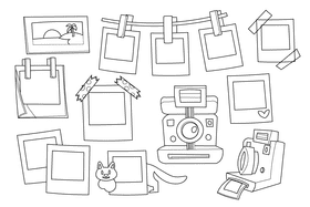 Polaroid black and white vector