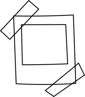 Polaroid adhesive tape black and white clipart