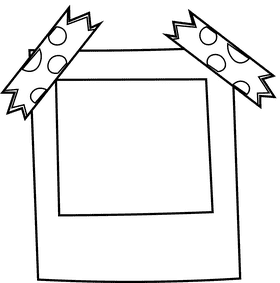 Polaroid adhesive tape black and white clipart