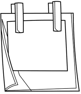 Polaroid clothespins black and white clipart