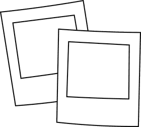 Polaroid double black and white clipart