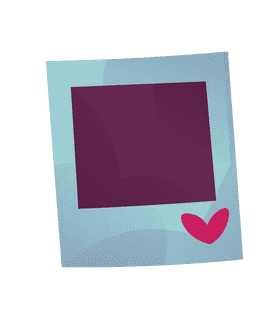 Polaroid heart clipart