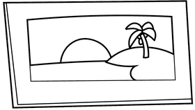 Polaroid photo black and white clipart