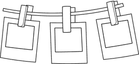 Polaroid triple black and white clipart