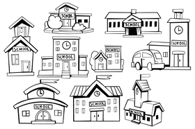 School black and white vector