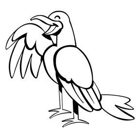 Seagull happy black and white clipart
