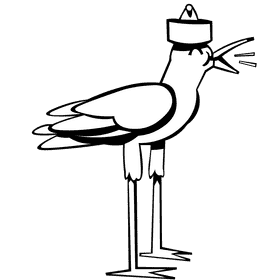 Seagull scream black and white clipart