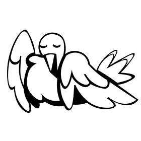 Seagull sitting black and white clipart