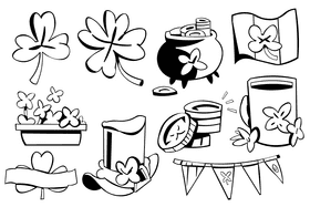 Shamrock black and white vector