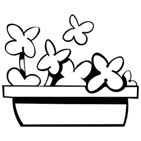 Shamrock clover pot black and white clipart