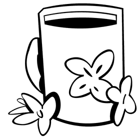 Shamrock cup black and white clipart