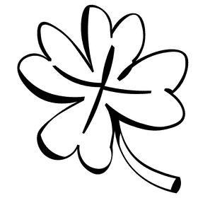 Shamrock green black and white clipart