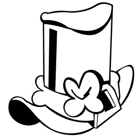 Shamrock hat black and white clipart