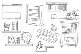 Shelf black and white vector