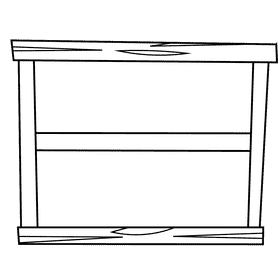 Shelf double black and white clipart