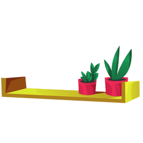 Shelf home plants clipart