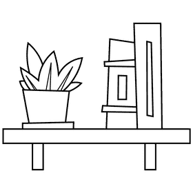 Shelf small black and white clipart