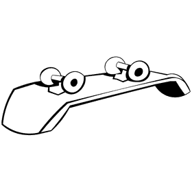 Skateboard board black and white clipart