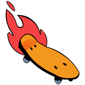 Skateboard fire clipart